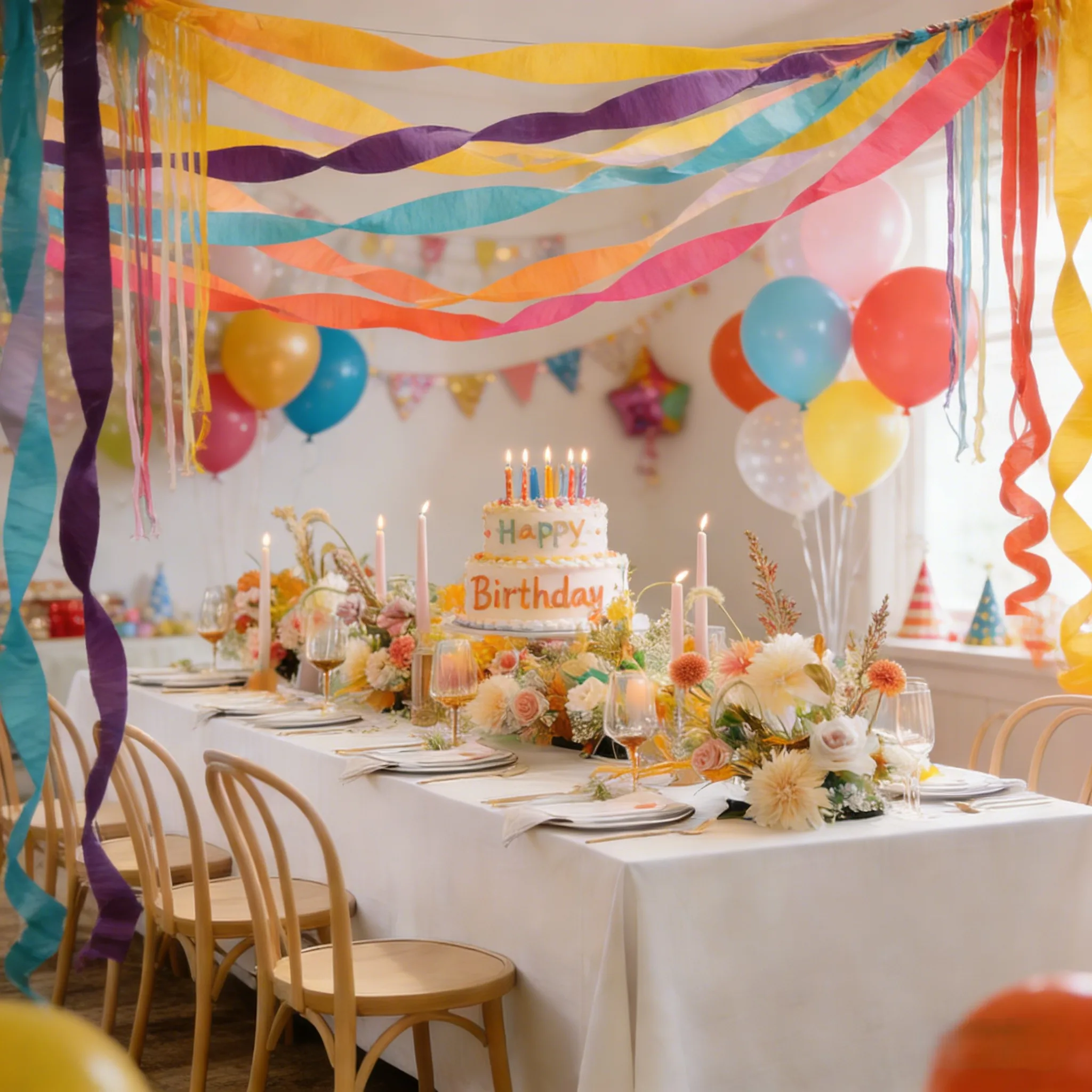 5 Rolls Colorful Crepe Paper Streamers Set Rainbow Party Decorations For Birthday Wedding Baby Shower DIY Backdrop 410ft Total