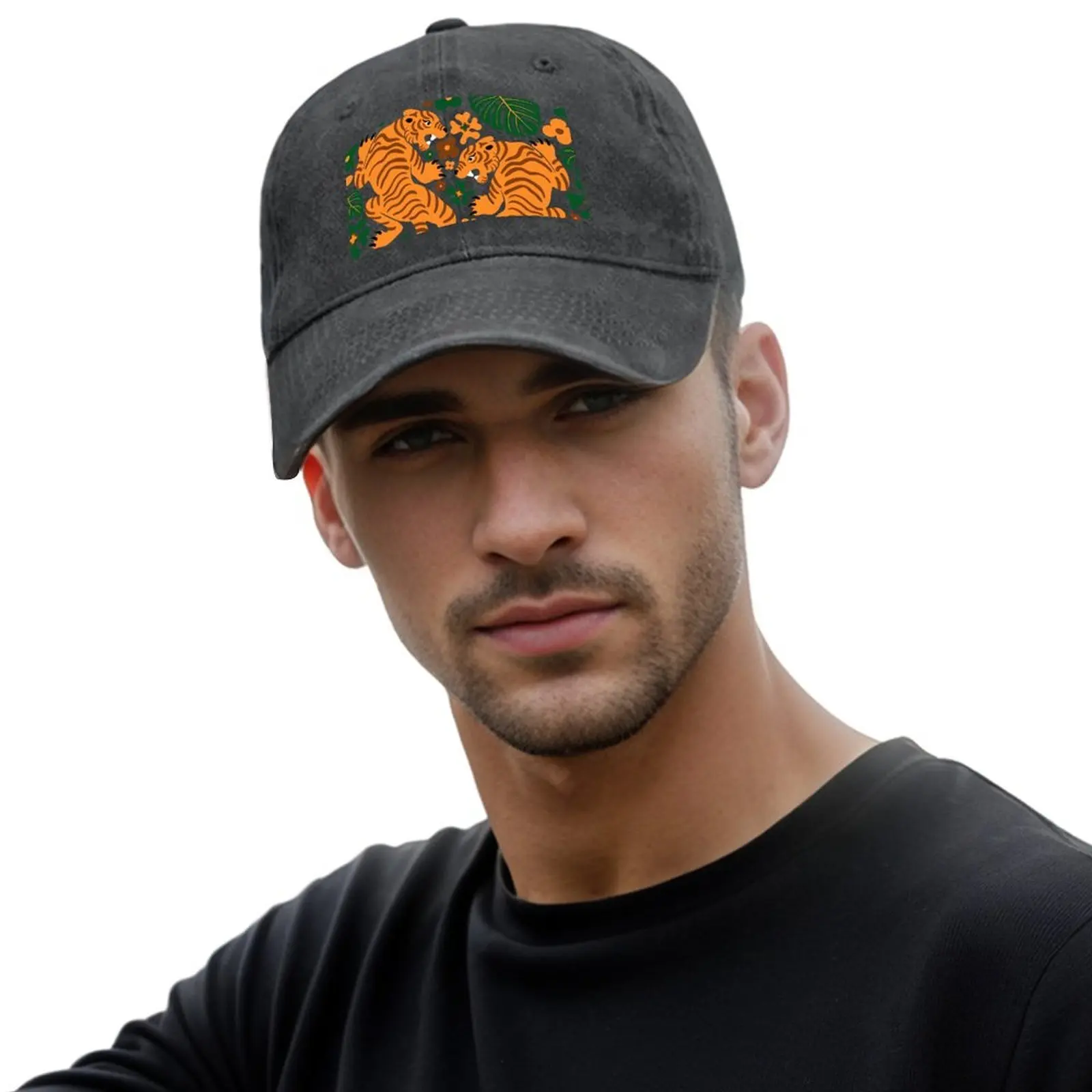 Czapka z daszkiem Tigers + Flowers - Teal, dropshipping, czapki wędkarskie, męska czapka letnia, luksusowa marka, czapka baseballowa męska i damska