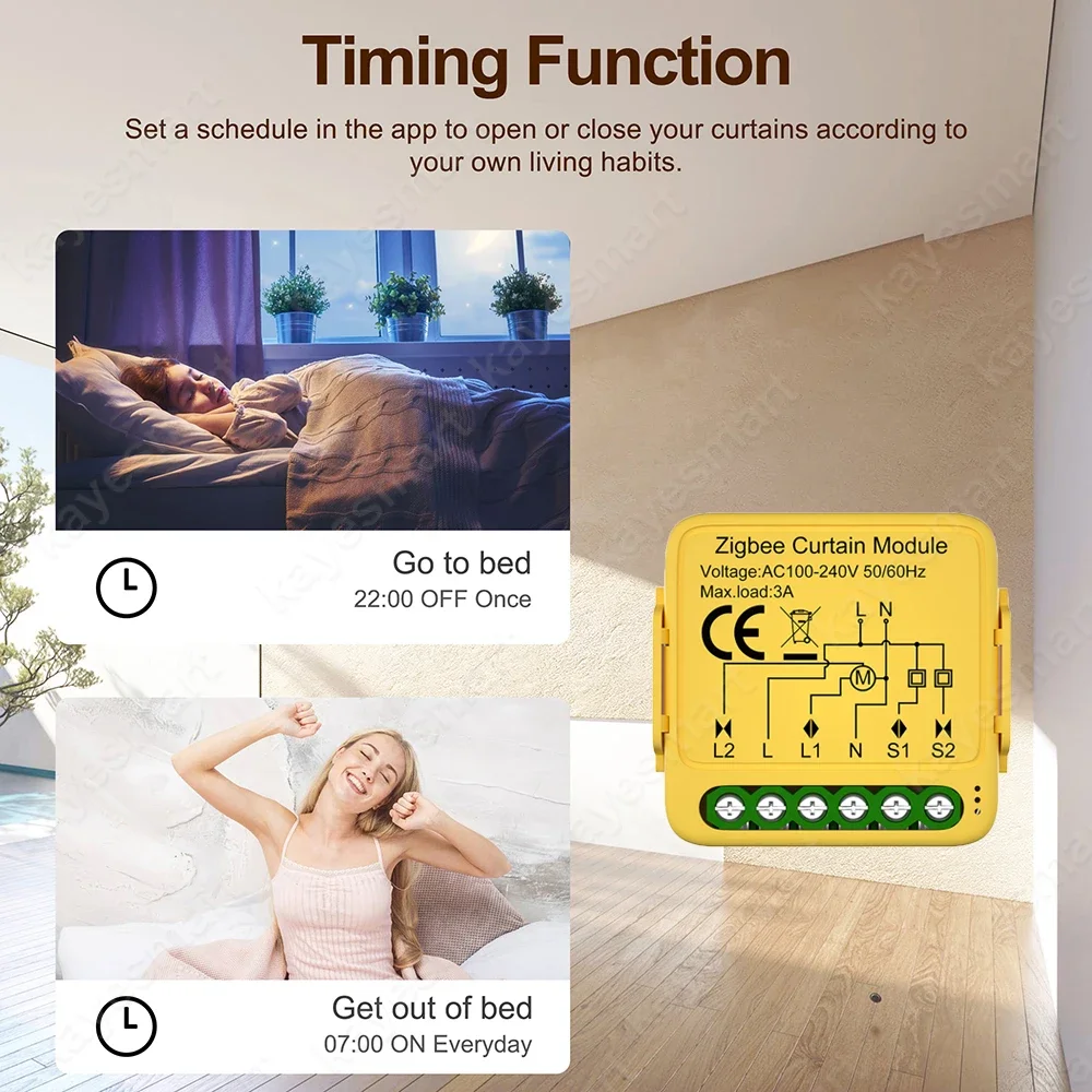 Módulo de interruptor de cortina Zigbee con WiFi, persianas enrollables conectadas, Motor ciego, aplicación Smart Life, funciona con Alexa y Google Home, Tuya