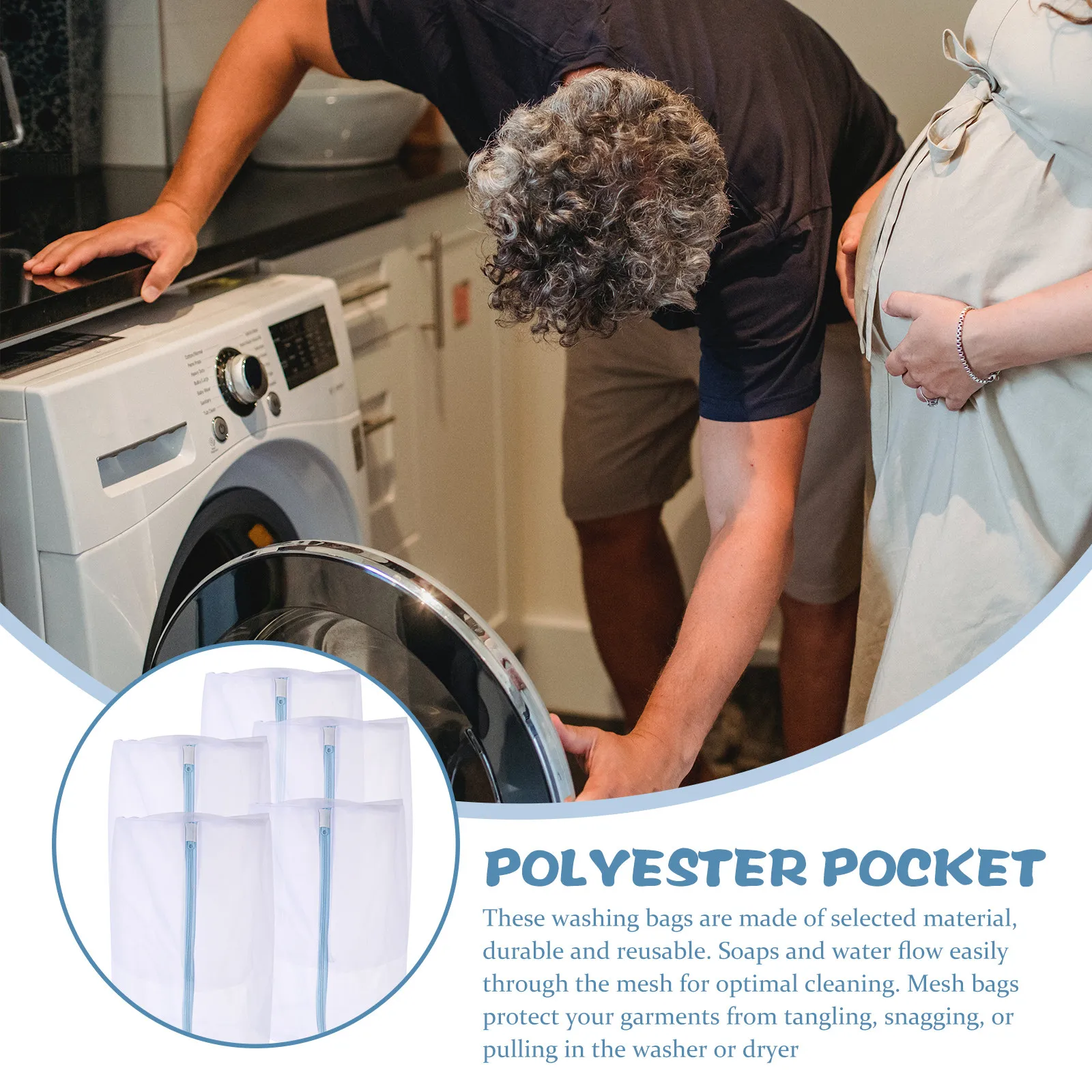 5Pcs Fine Mesh Laundry Bag Set Wash Delicates Underwear Towels T-Shirts in Machine Store Clothes Travel Mesh Washing Bag