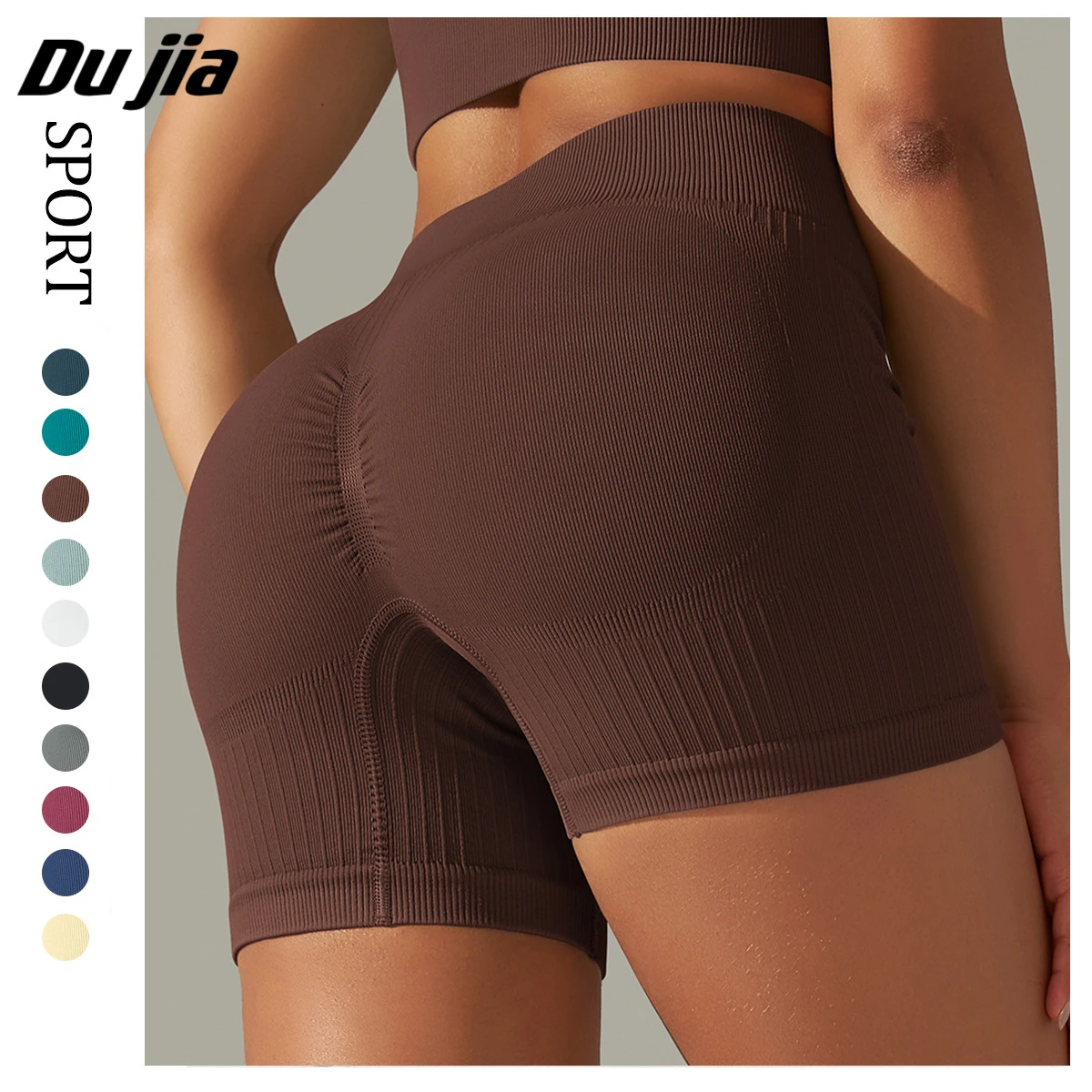 Ribbed Shorts For Women Seamless High Waist Booty Gym Shorts Women\'s Cycling Shorts Fitness Running Tights