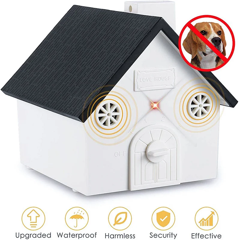 Outdoor Ultrasonic Anti Barking Device Waterproof Dog Repeller with Adjustable Ultrasonic Level Control Safe