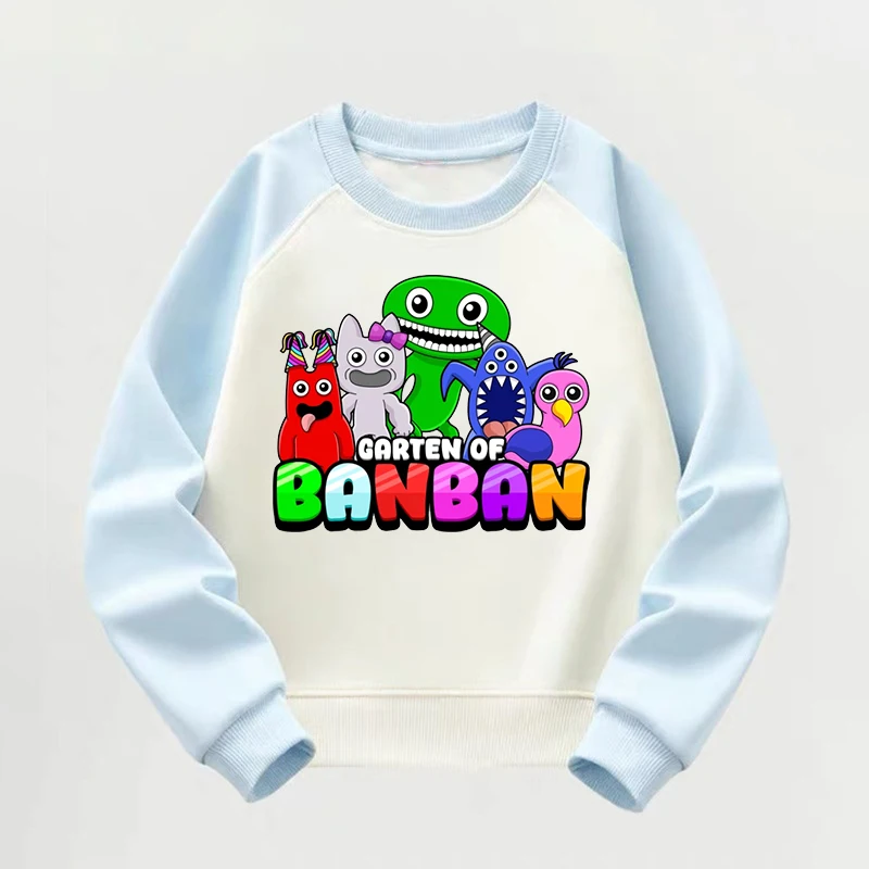 Garten Of BanBan Round Neck Children Sweatshirt Anime Cartoon Fashion Clothing Boys Girls Spring Autumn Kawaii Clothes Kids Tops