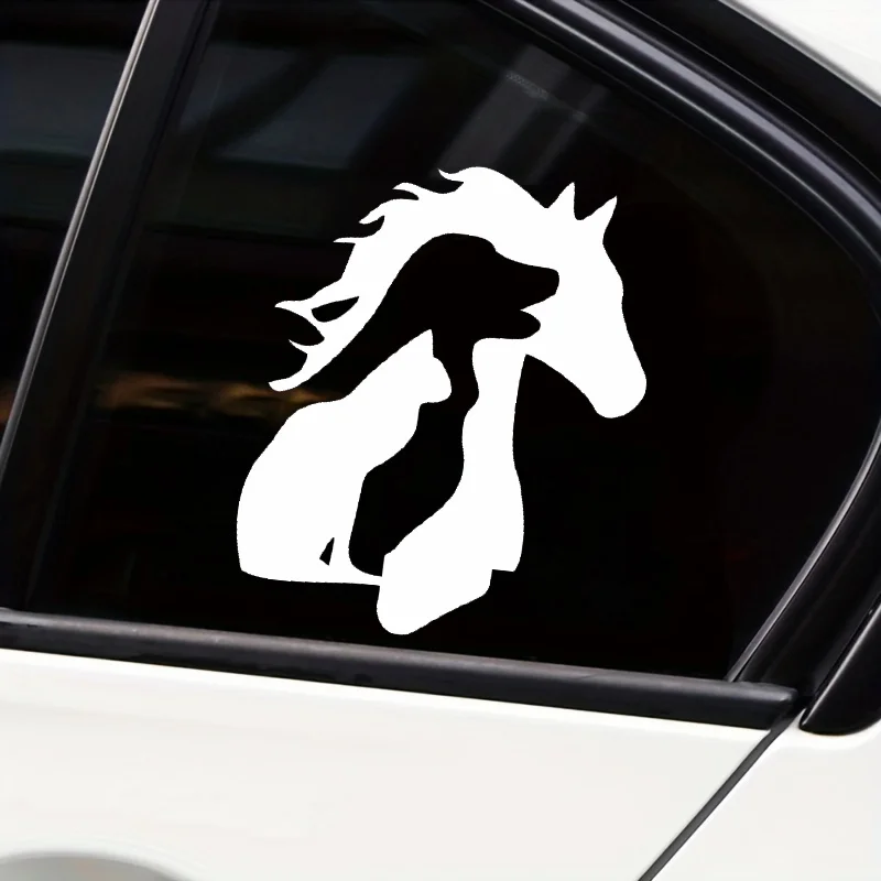 Horse Dog Cat Silhouette Vinyl Sticker, Decal for Car Laptop Bottle Truck SUV Motorcycle Window Wall Decor