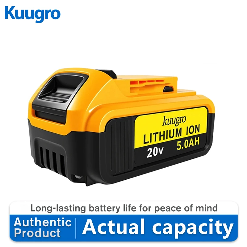 

Kuugro For DeWalt 20V Battery 5Ah 6Ah Replacement Battery DCB200 Compatible With For Dewalt 20V Tools Battery