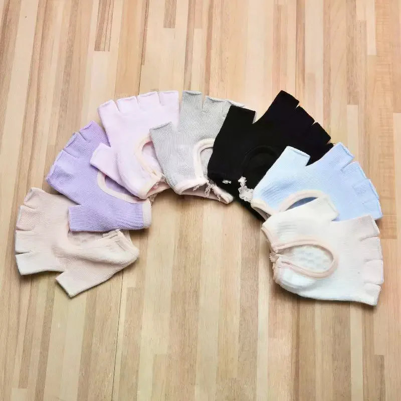 1Pair Half Finger Yoga Antislip Gloves Women's Anti-Slip Exercise Half Finger Gloves Fitness Aerial Bike Sports Training Gloves