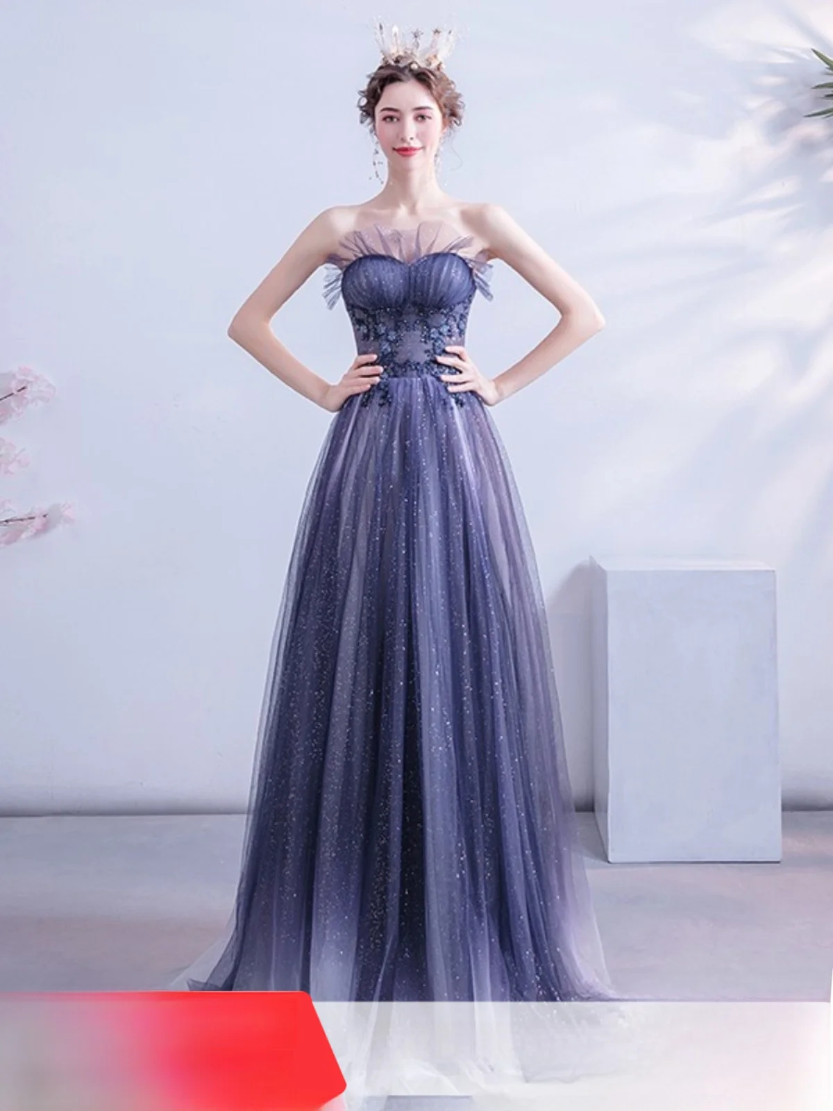 

Angel Wedding Dr adient Color Performance Evening Dinner Yearly Meeting Host Wedding Dr 380 Faionable Mid-Waist...