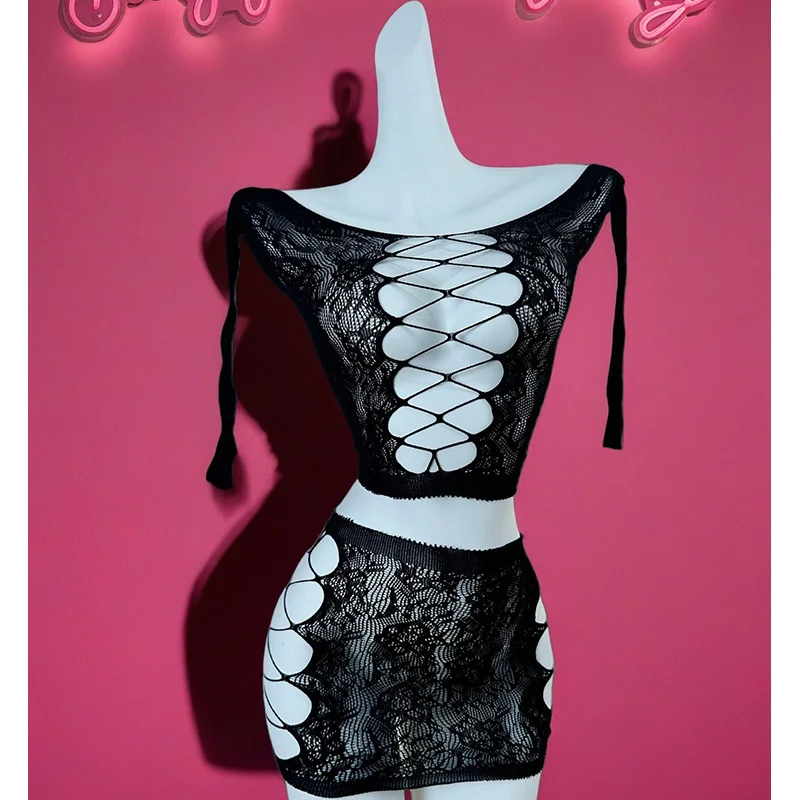 1 Set Sexy Women Fishnet Cover Up Long Sleeves  Without Bikini For Music festival Bodycon Dress Hollow Out Vacation DS007