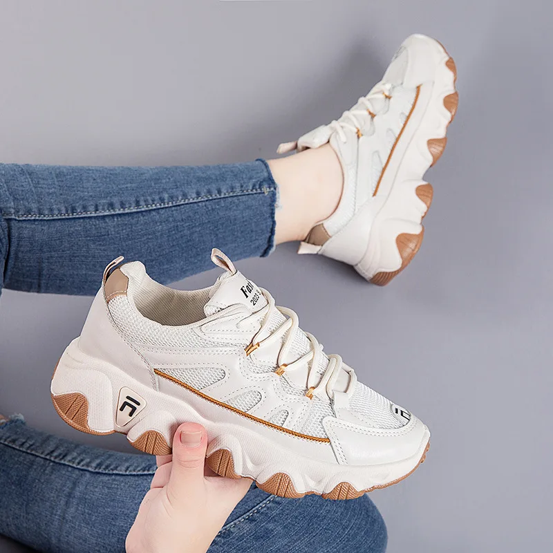 chunky sneakers height Increasing Shoes autumn ventilate casual
