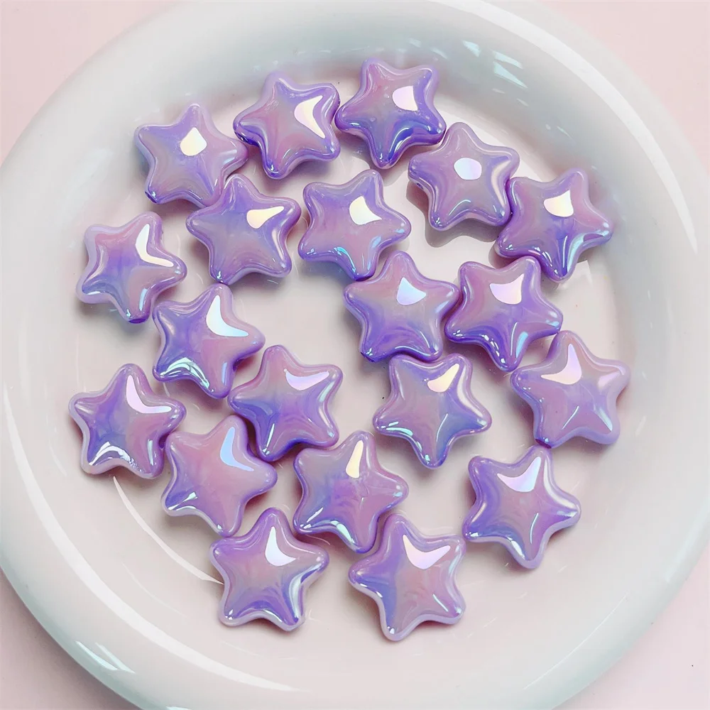 TX06 23mm 5Pcs Star Plating Color Scattered Bead Diy Colorfu