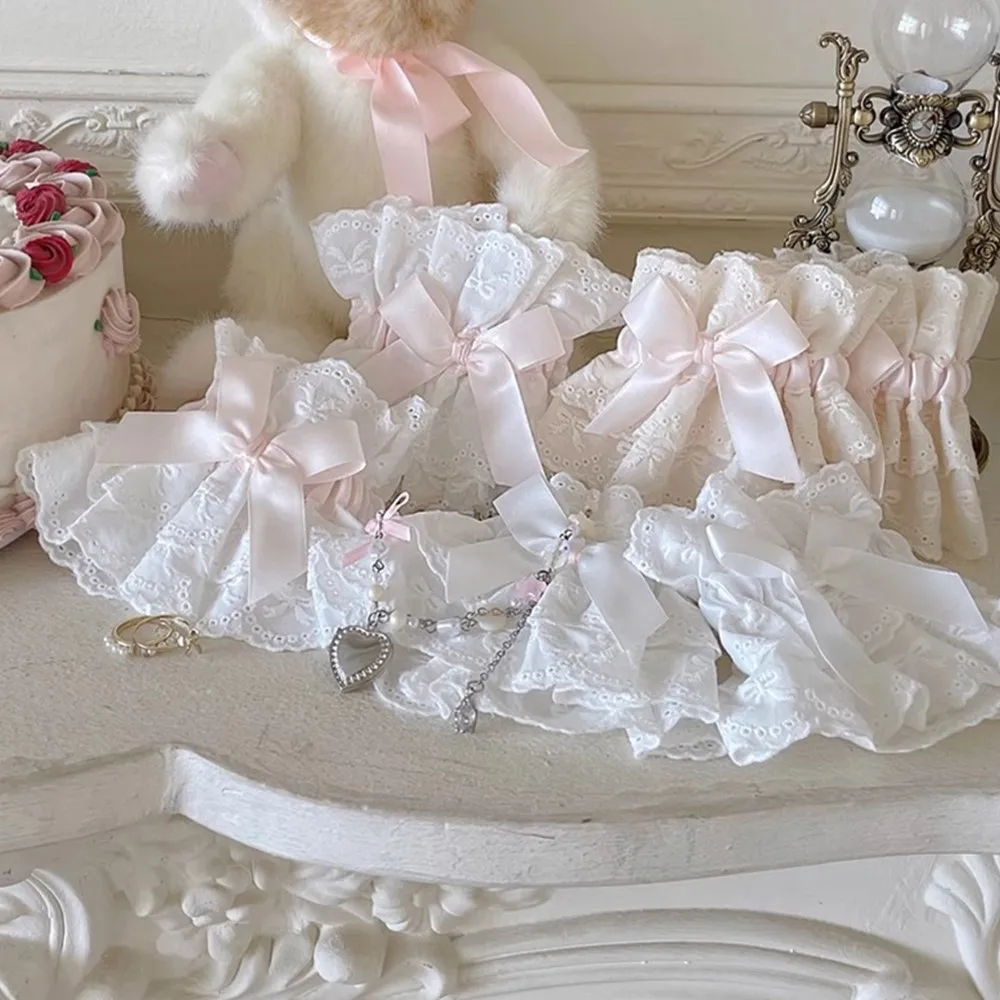 Lolita มือแขนลูกไม้ที่ถอดออกได้ Ruffled ข้อมือ Japeness Kawaii ยืดหยุ่นปลอม Cuffs สายรัดข้อมือหญิงคอสเพลย์อุปกรณ์เสริม