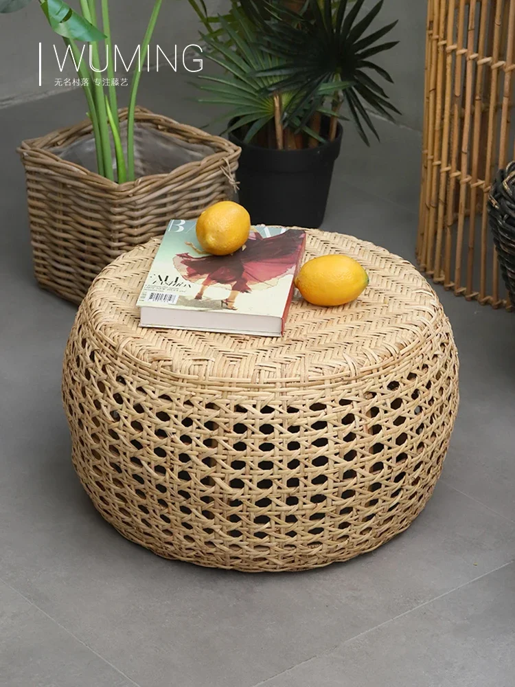 Rattan Tea Table Home Small Apartment Living Room Sofa Side Table Simple Woven Creative B & B Style Tea Table