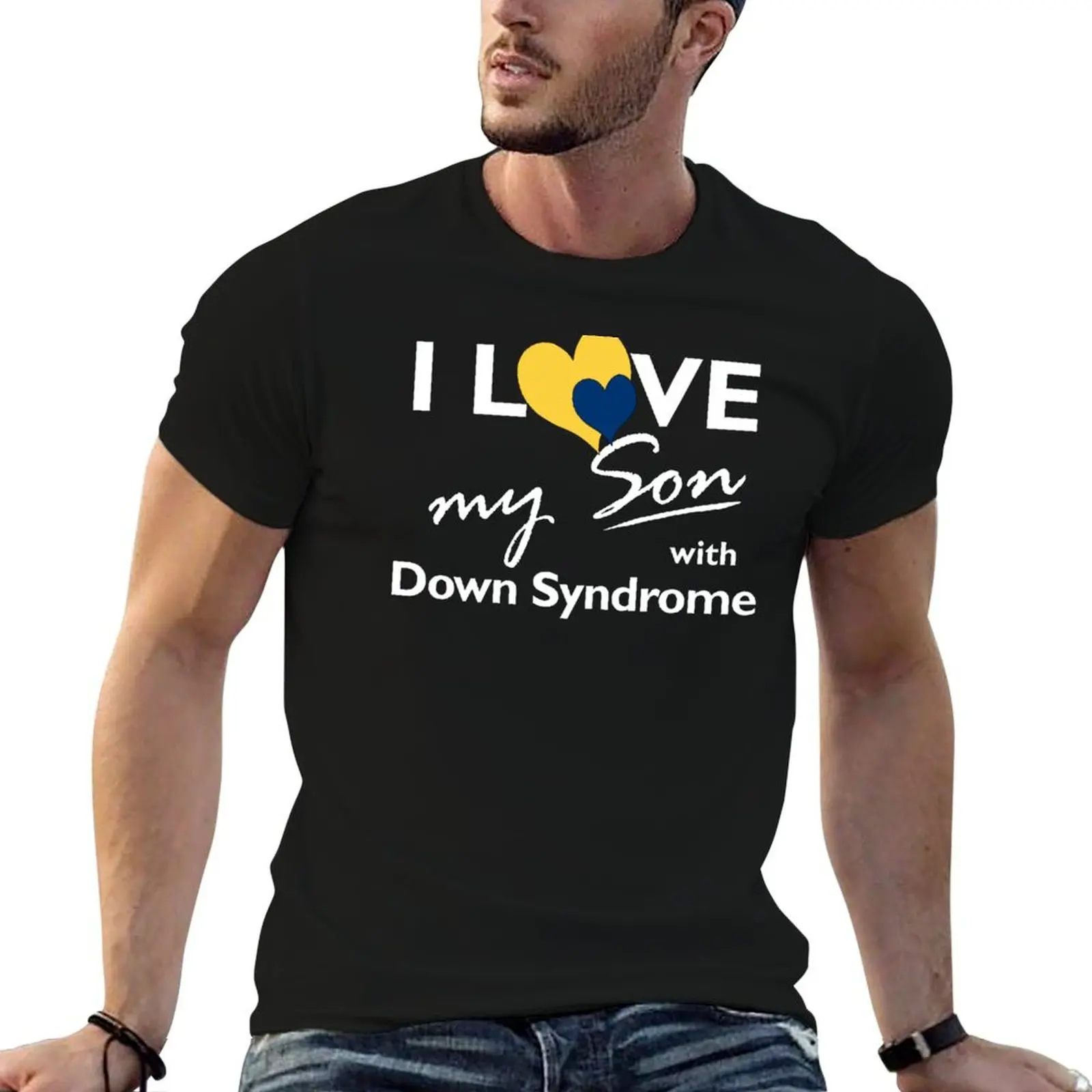 

I Love My Son with Down Syndrome T-Shirt man tshirt anime tshirt cotton tshirt 100% T-shirt