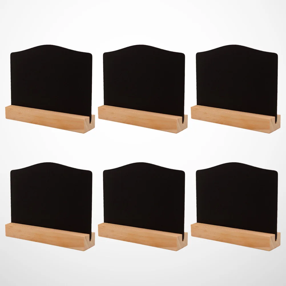 

6pcs Wooden Blackboard Retro Decor Mini Message Writing Double-sided Base Stand Home Kitchen Garden Party Wedding