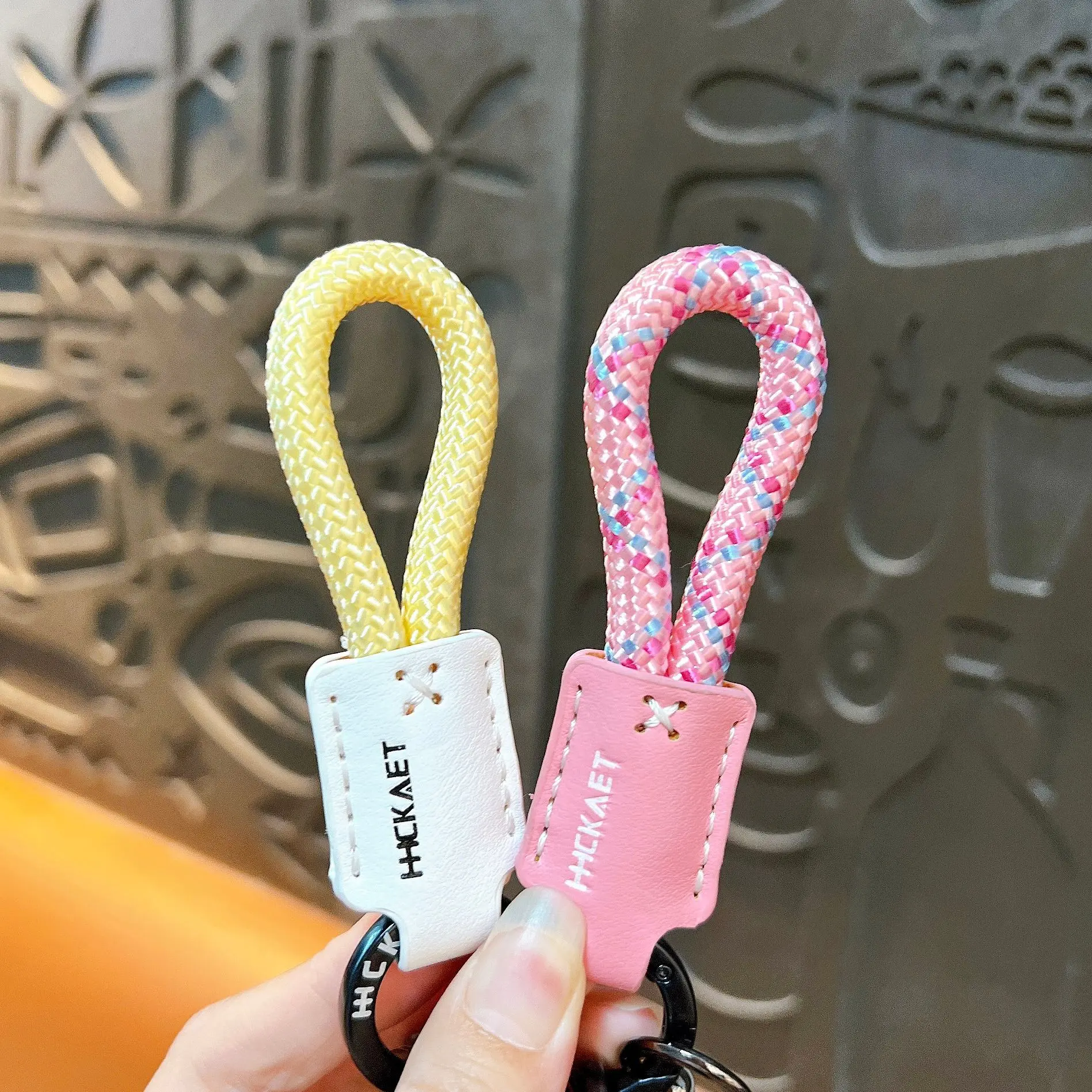 Cartoon Nail Clippers Ear Pick Leather Keychain Portable Practical Woven Rope Hanging Pendant Backpack Accessories Kryring Gifts