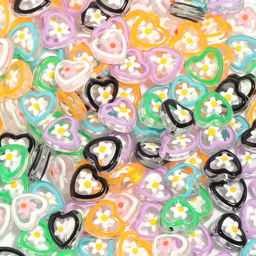 5 sztuk/partia kolorowe koraliki Lampwork ręcznie malowane miłość serce szklany koralik do biżuterii DIY łańcuszek do telefonu bransoletka akcesoria naszyjnikowe — zdjęcie 4
