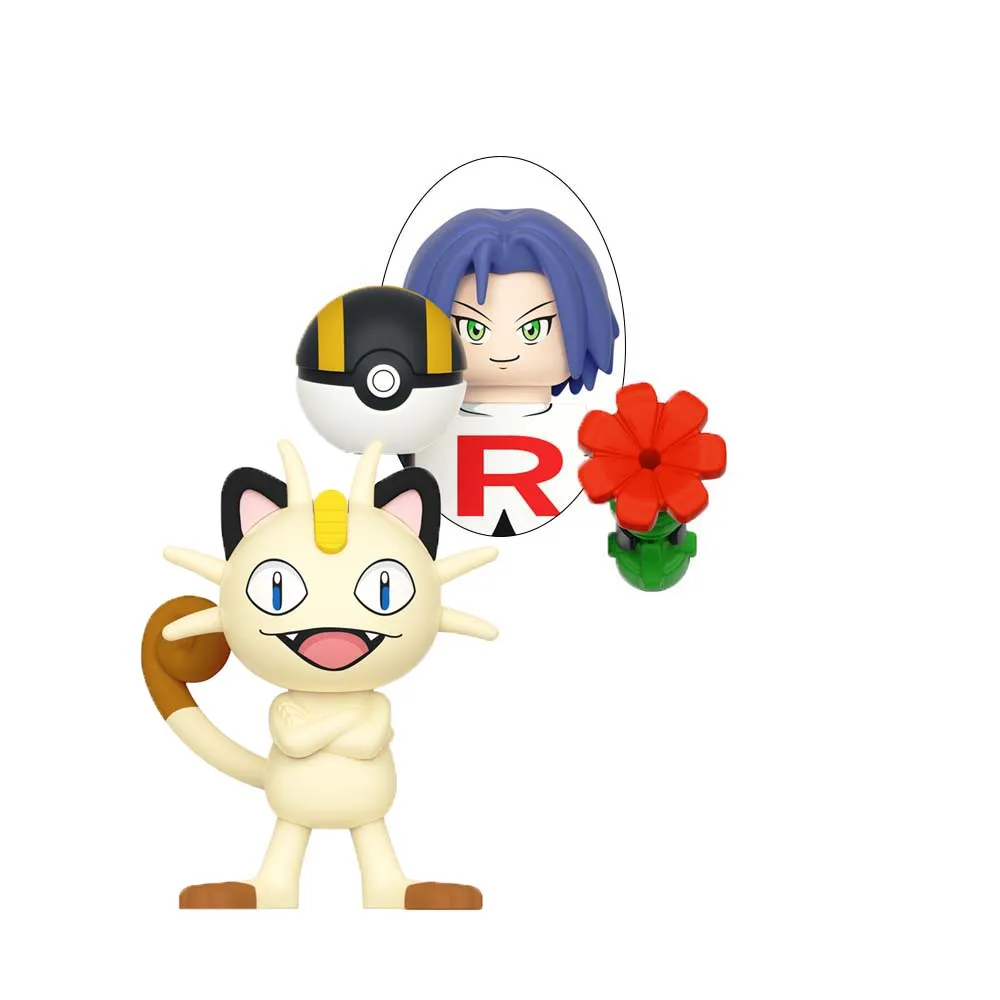 New Pet Trainer Cartoon Model Jessie Meowth Meowth Mini Building Blocks Enlighten Action Figure Puzzle Collectible Toy Gifts view 4