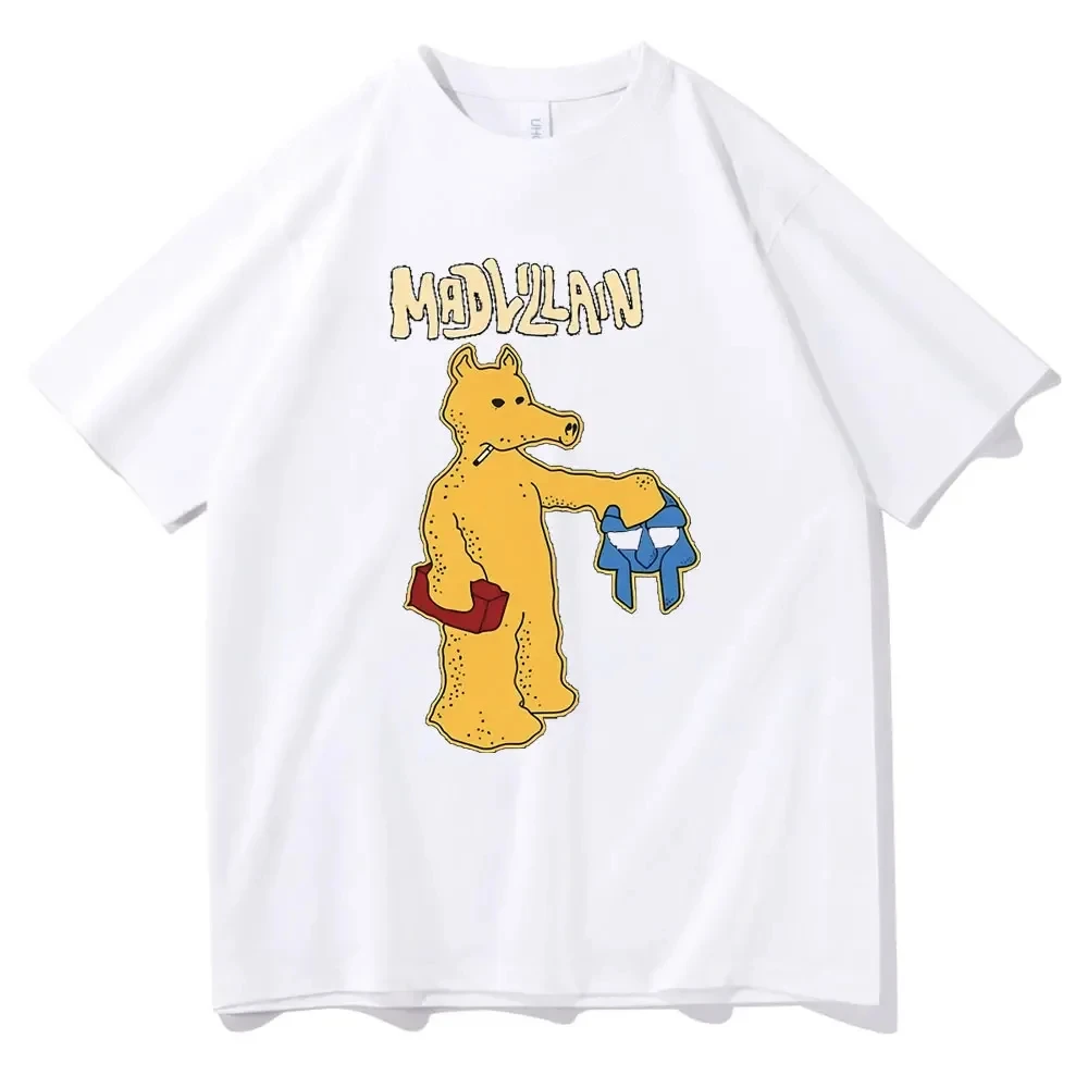 مضحك الكرتون الراب كواسيموتو طباعة تي شيرت مغني الراب Mf Doom Mad Villian الجرافيك التي شيرت الرجال النساء الهيب هوب الاتجاه المتضخم تي شيرت