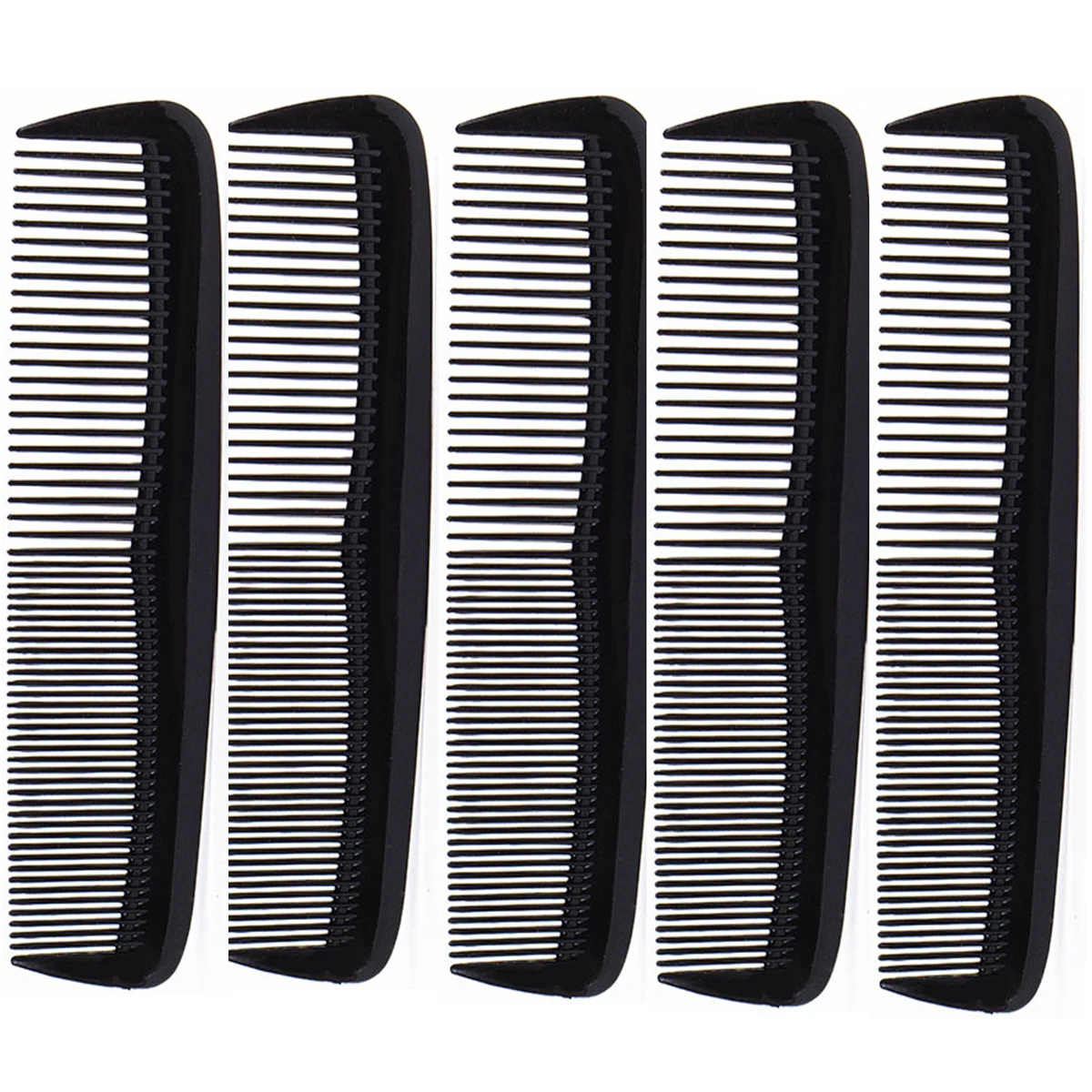 5pcs Black Hair Styling Comb, Fine Tooth Hair Comb, Heat Resistant Comb, Double Headed Hair Styling Comb