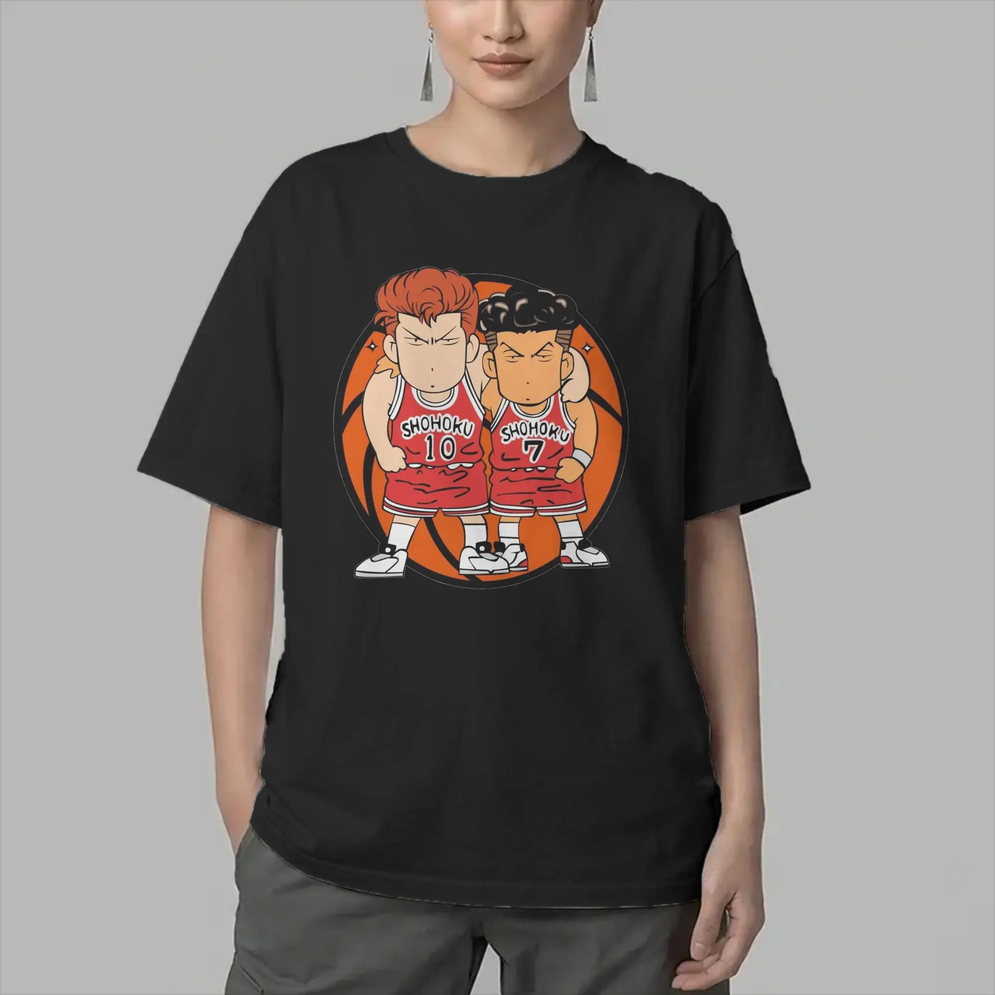 Shohoku Slams Dunks Anime T Shirts for Men Cotton Vintage T-Shirt Round Neck  Tees Short Sleeve Clothing Classic