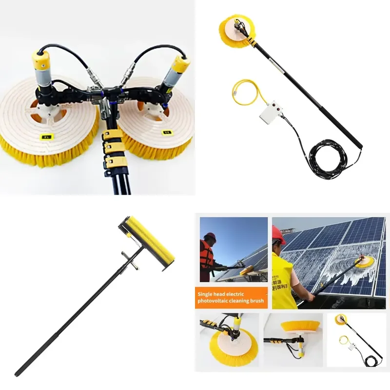 for Solar Panel Cleaning Brush Electric Water Spray Tool Photovoltaic Module Washer Equipment Renewable Energy Maintenance