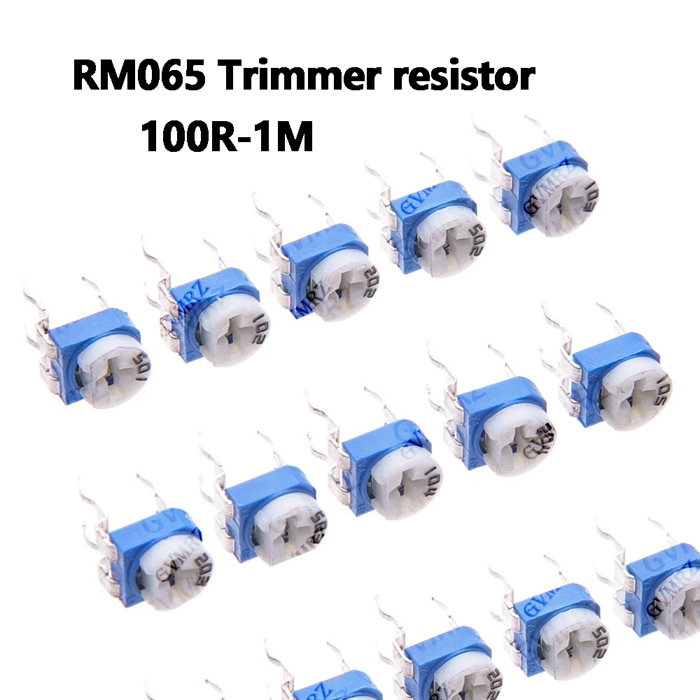 50PCS RM065 Trimmer resistor 100R 200R 2K 1M 20K 200K 500R for  DIY Electronics