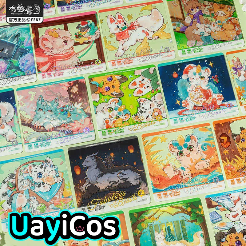 

Official Fabulous Beasts Cartoon Animal Transparent Card Collection Card Seventh Anniversary Doll Accessories Anime Toy Kids