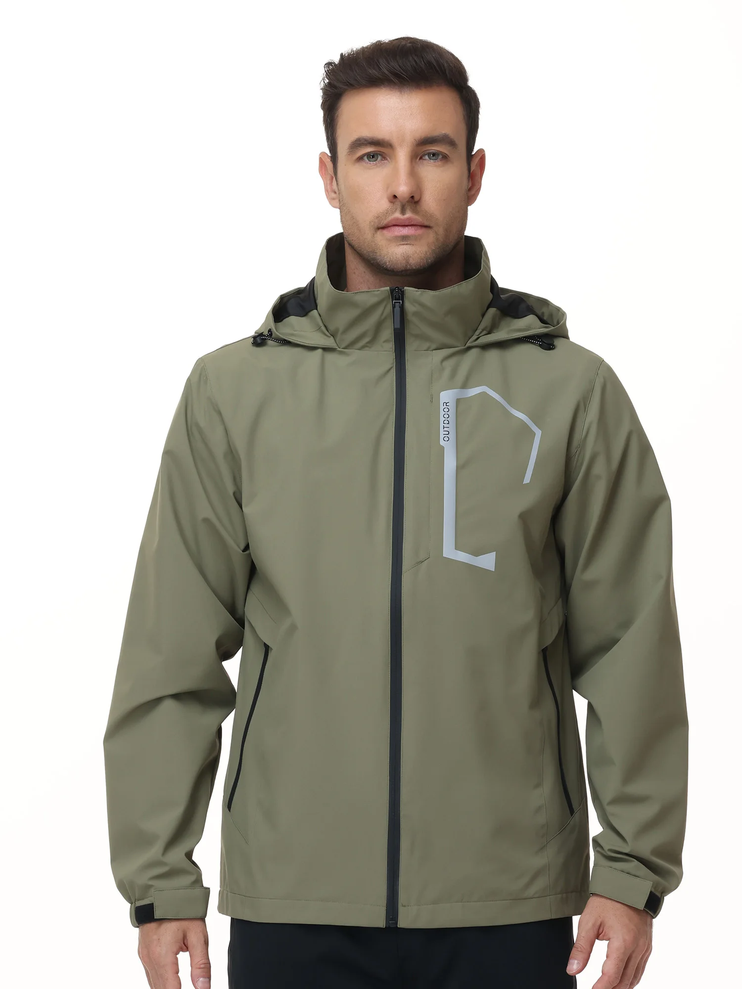 Sommer Herren Outdoor-Jacke Wasserdichte Regenjacke, Dünne Regenjacke mit Mehreren Taschen für Camping Wandern Radfahren Angeln – Detail 32