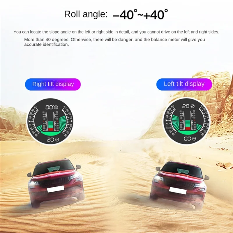 X94 Car HUD Digital Inclinometer Clinometer 4X4GPS Off-Road Auto Pitch Roll Angle Smart Head Up Display Slope Meter