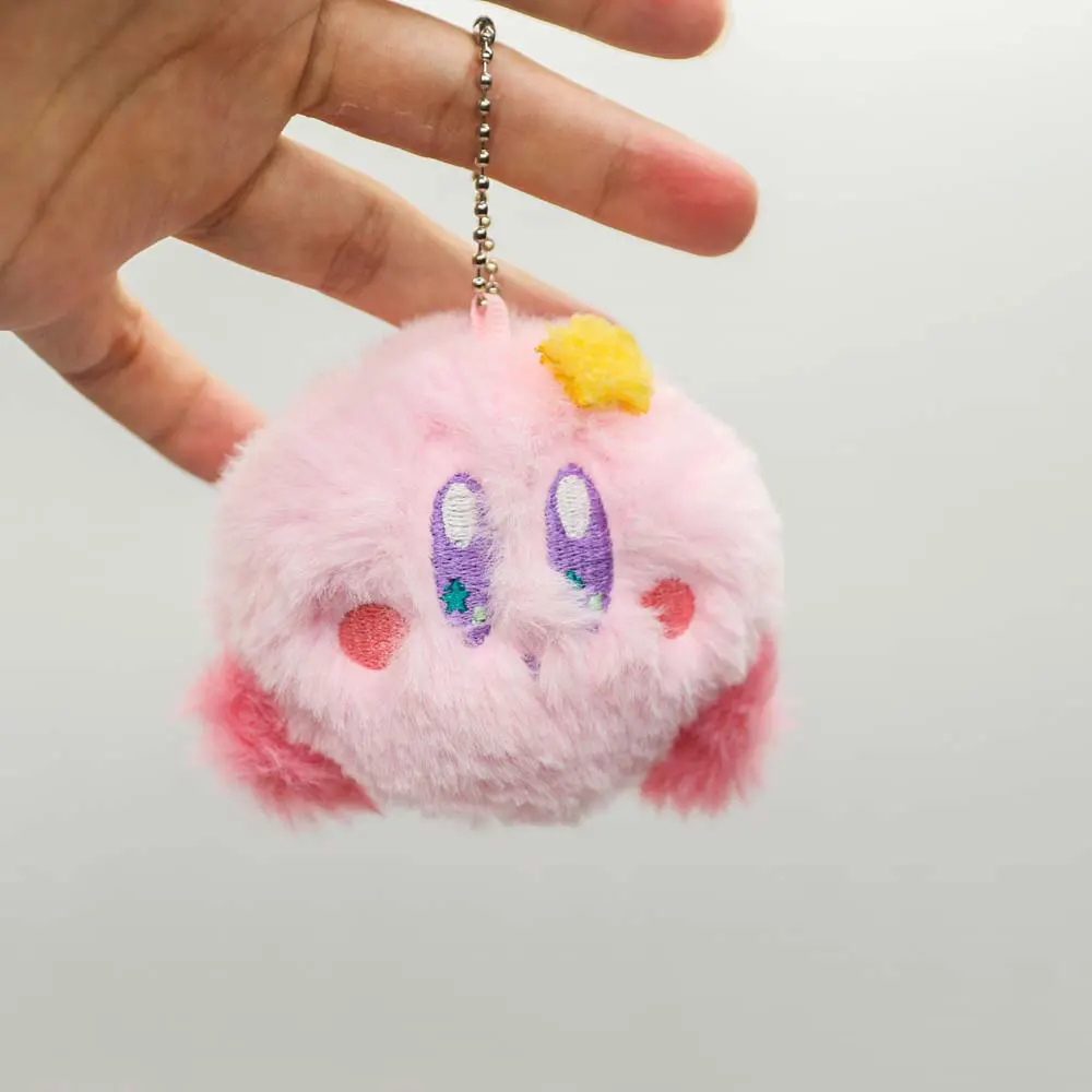 Kawaii Kirby Plush Keychain Cute Cartoon Pink Star Doll Stuffed Keyring Backpack Pendant Decorative Accessories Gift For Kids