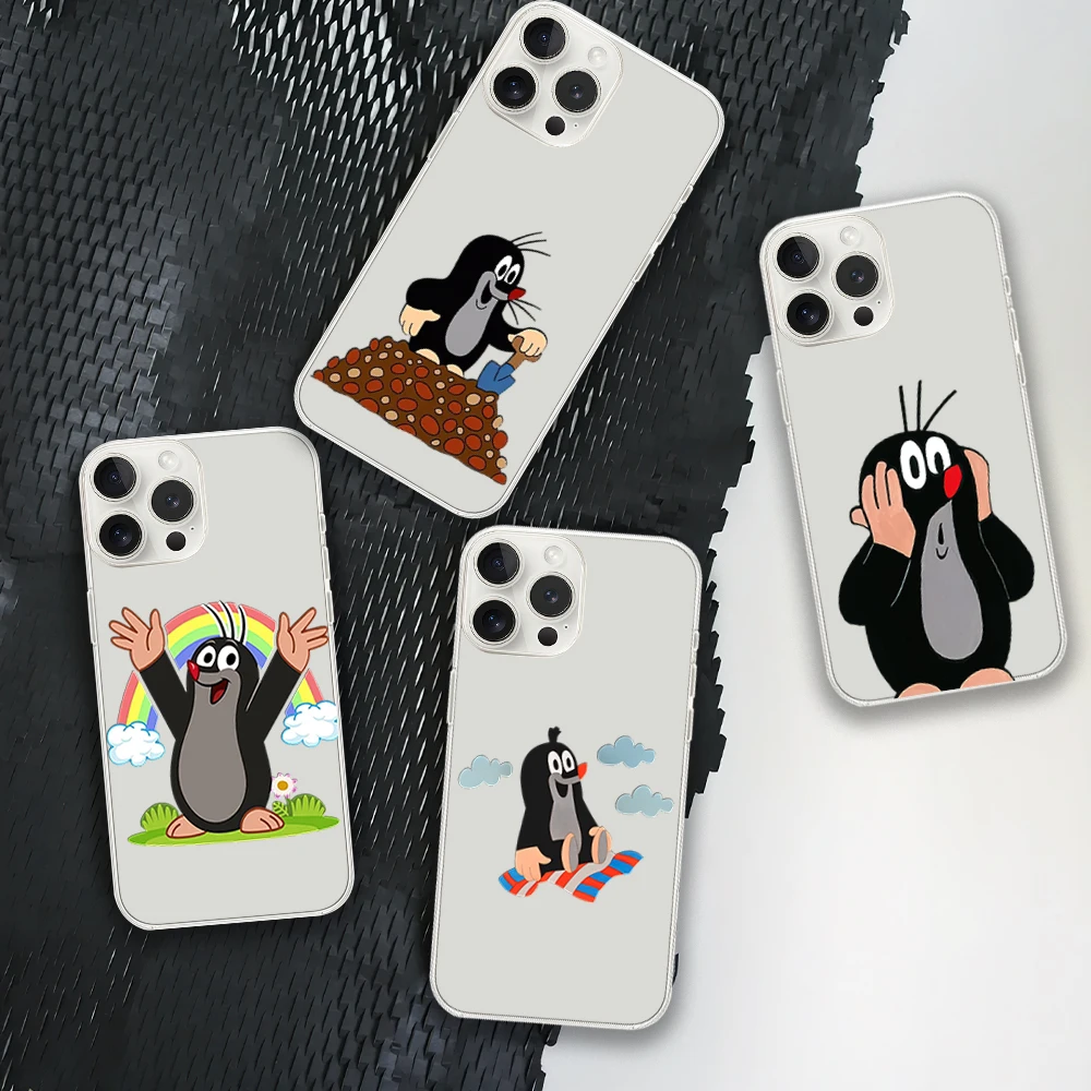 Classic Animation L-Little M-Mole Phone Case for iPhone 12 11 13 14 15 16 Max Pro Plus Transparent Soft Shell