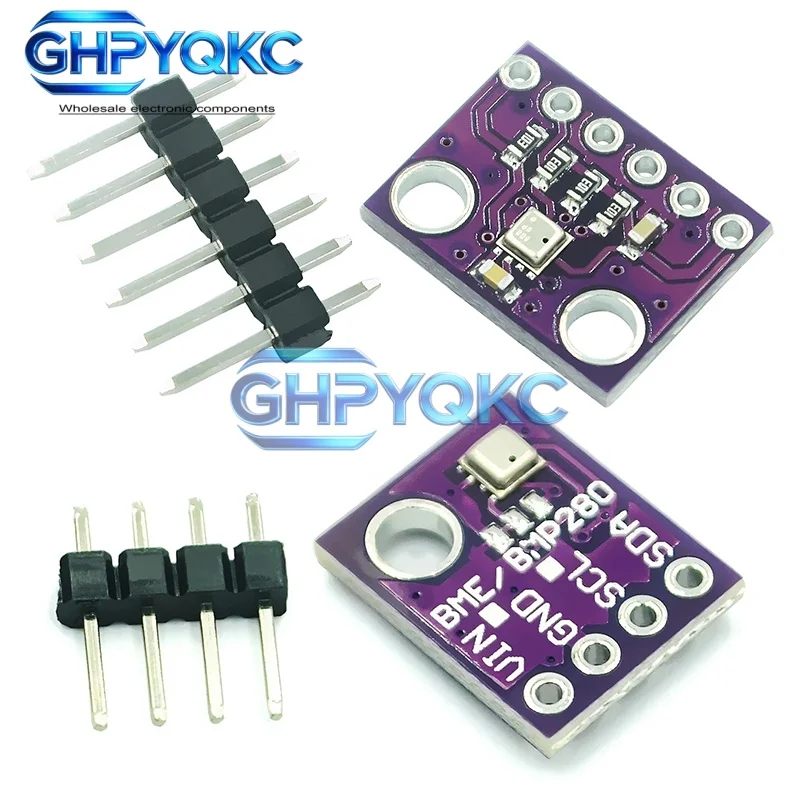GHPYQKC GY-BME280 Atmospheric Pressure Sensor Module 3.3V 5V High Precision Temperature Barometric Sensor I2C SPI Board