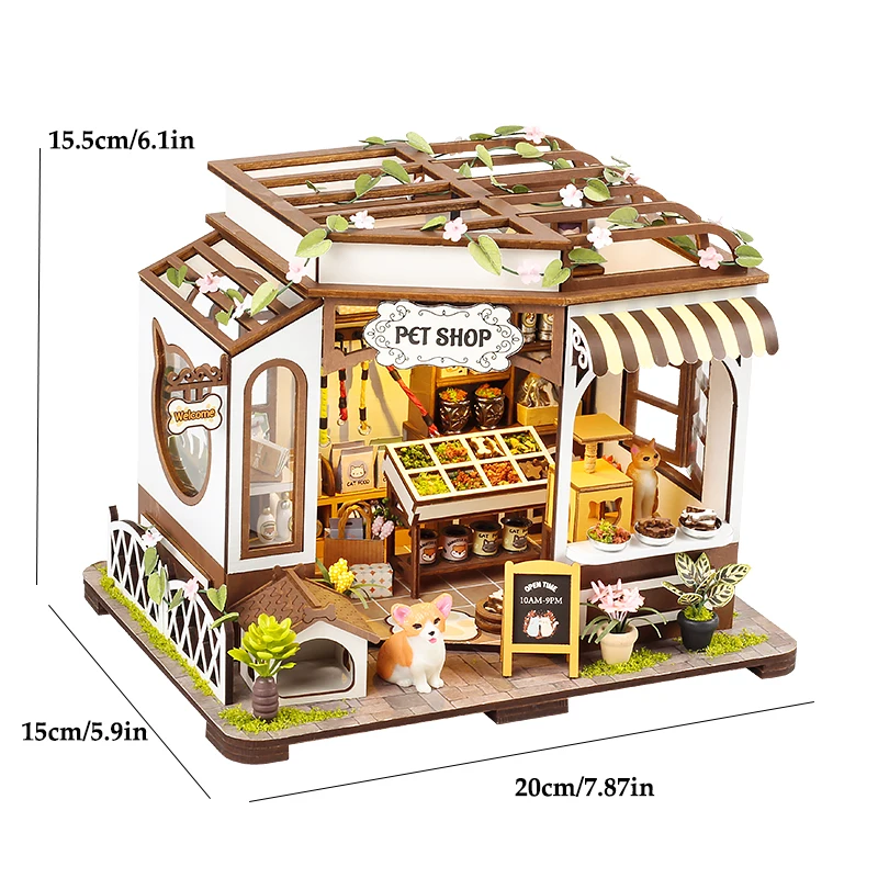 Micro Huis Poppenhuizen kits 3D Puzzel Assemblage Gebouw Model DIY Handgemaakt Speelgoed Kamer Slaapkamer Decoratie Houten Ambachten Kerstcadeau