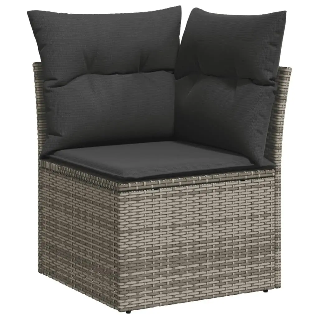 Große modulare Gartensofa-Set aus grauem PE-Rattan