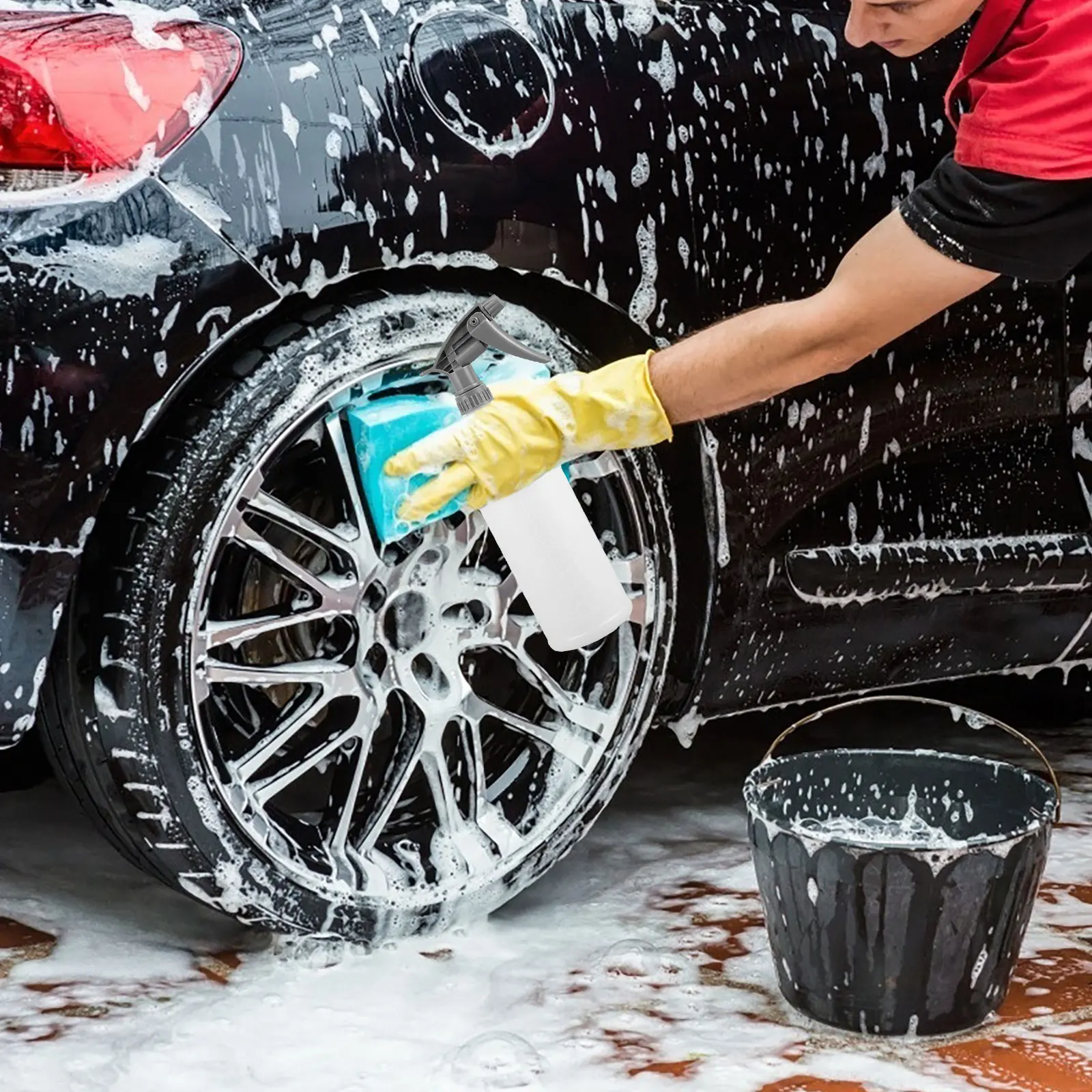 

Hand Pump Pressure Sprayer For Car Wash Foaming Bottle Adjustable Spray Head Portable Cleaning Tool Durable Plastic Garden