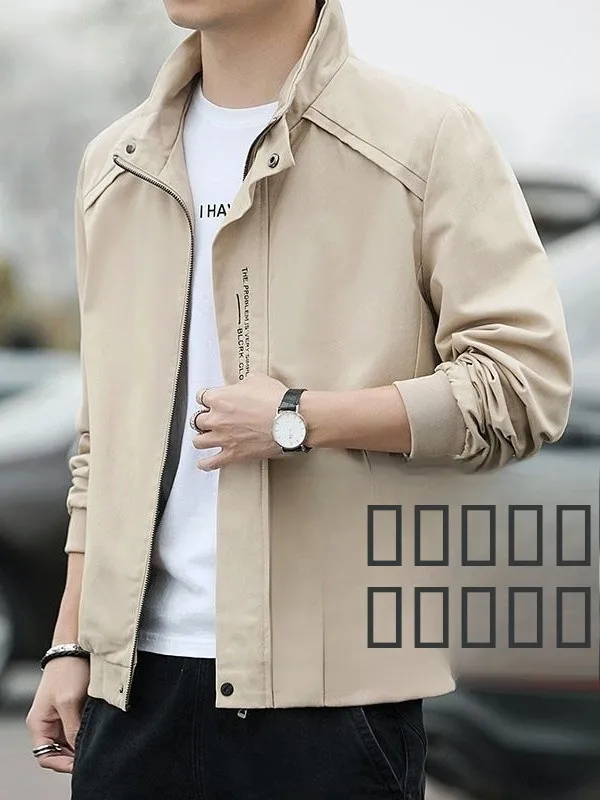 

Мужская повседневная одежда из чистого хлопка с воротником-стойкой, весна-осень, новый бренд Sle S, облегающий антифрик, длинная молния све