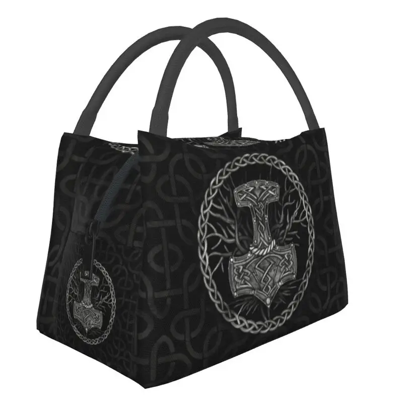 

Viking Insulated Lunch Bags for Women The hammer Of Thor And Tree Of life Thermal Cooler Bento Box Office Picnic Travel