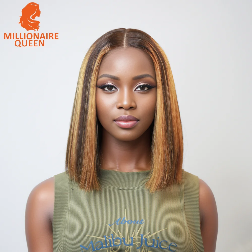 Vietname Super Double Drawn Bone Straight 2x6 Bob Wig with 100% Human Hair P4 30 250% Density For Black Women