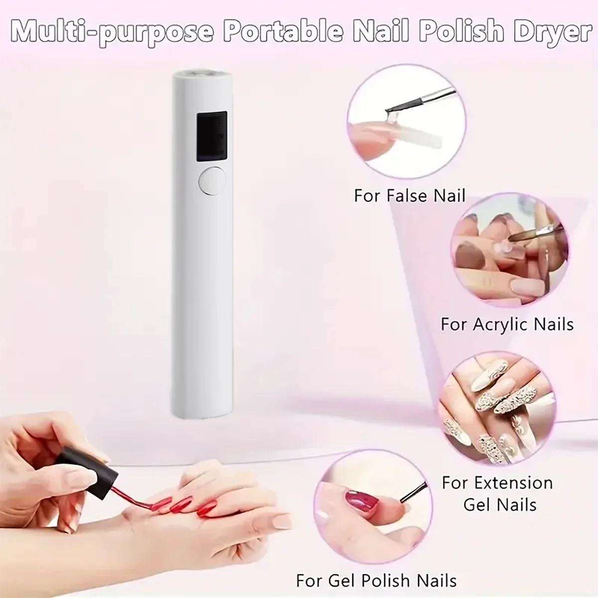 Новая ручная лампа для ногтей IED Dry Light Лампа для ногтей Лампа для выпечки Мини-цифровой дисплей Свет с одним словом