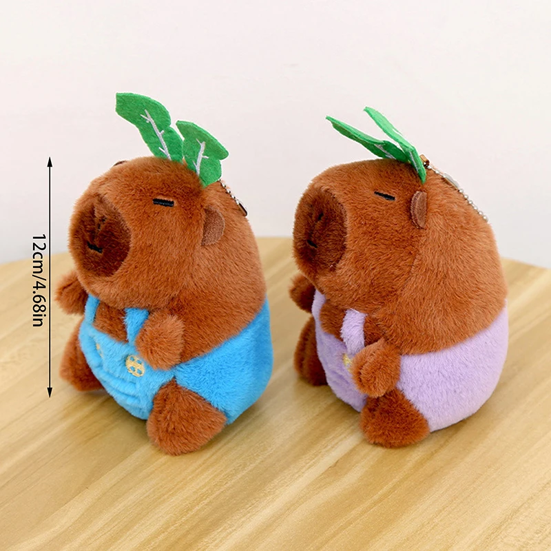 Capivara chaveiro de pelúcia bonito saco pingente criativo animais macios chaveiro kawaii boneca de pelúcia chaveiros presente aniversário