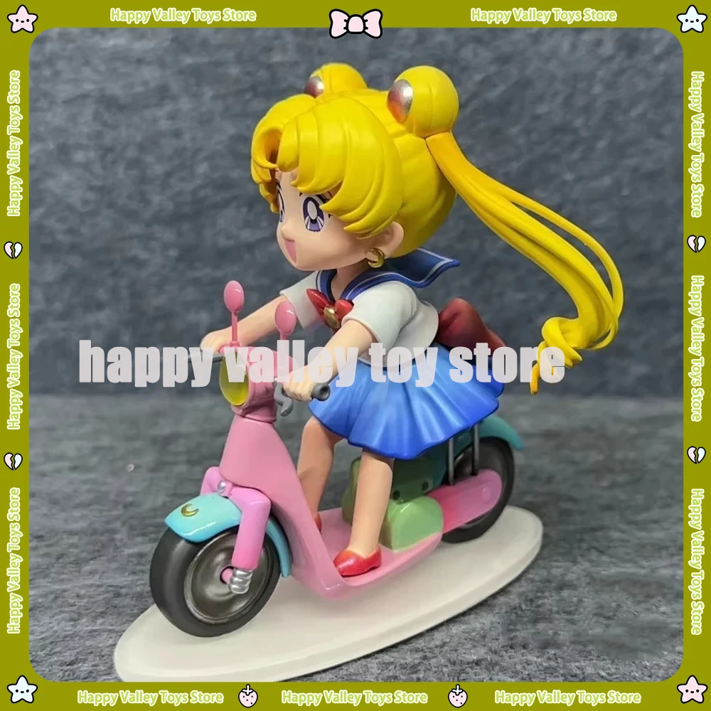 13cm Sailor Moon Action Figure Little Motorcycle Moon Hare Figure GK Pvc Figurine Statue Model Doll Collection Children Toy Gift