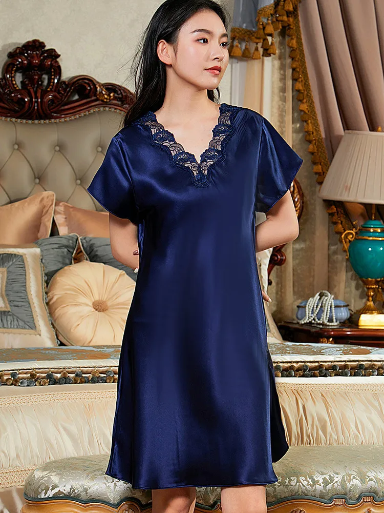 

High Quality Real Silk High-End New Nightdress Heavy Pajamas Sexy Slim Women's Homewear