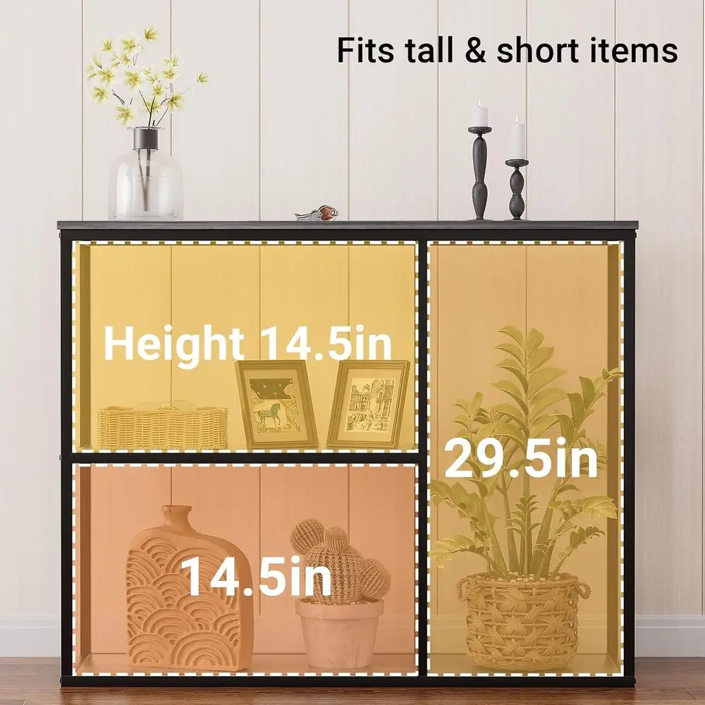 12 Grey 3-Tier Console Table for Narrow Entryways, 31.5 Industrial-Style Living Room Sofa Table