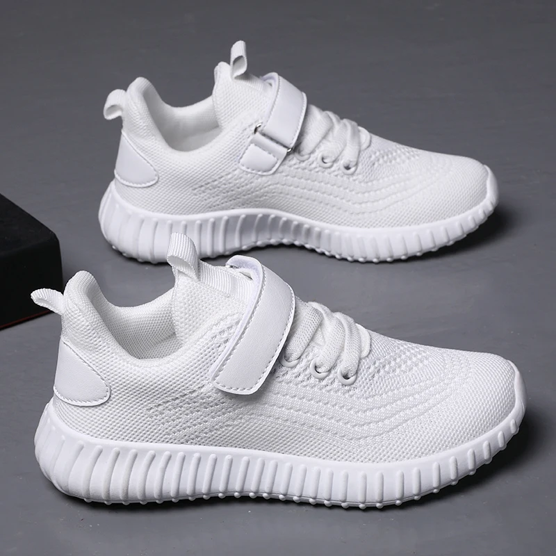 زوج من الأحذية الرياضية الشبكية للأطفال للفصول الأربعة، أحذية كاجوال مريحة ومسامية بلون موحد، مقاس 28-40، TL-1907