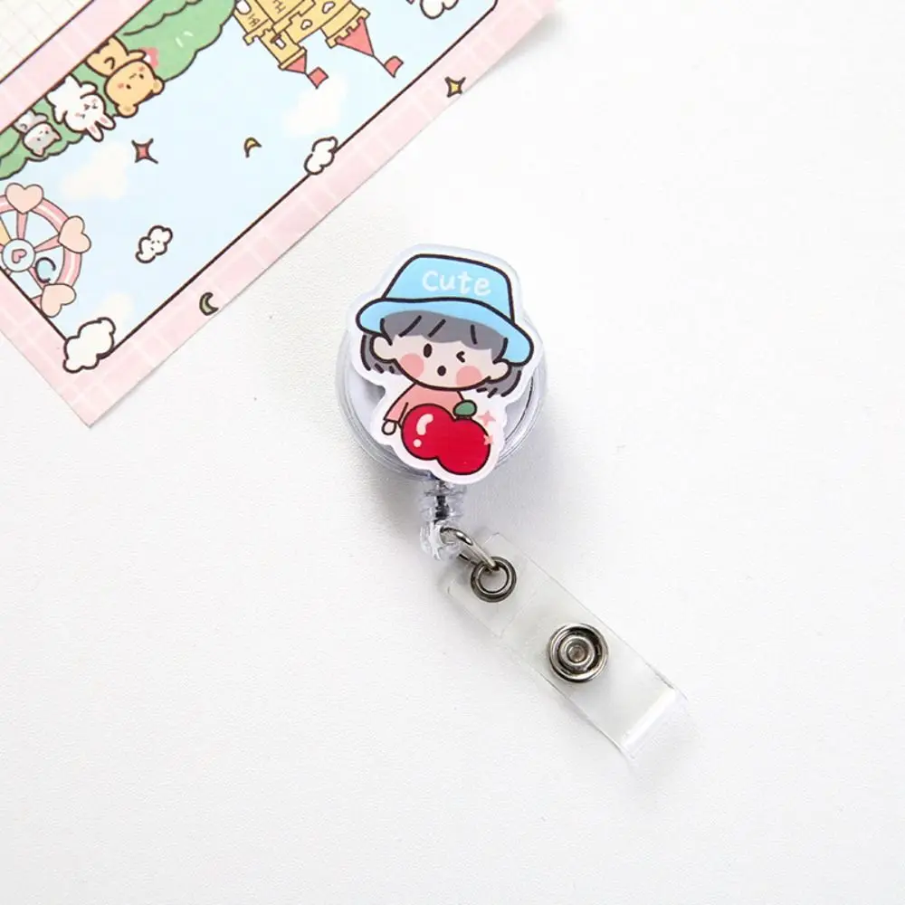 1Pcs Cartoon Retractable Badge Reel Clips Lovely ID Name Card Holder Creative Keychains New Transparent Badge Reel Clips