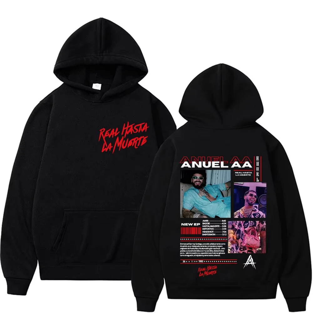 

Rapper Anuel AA Real Hasta La Muerte 2025 Tour Hoodie Men Women Vintage Hip Hop Retro Street Sweatshirts Casual Hot Sale Hoodies