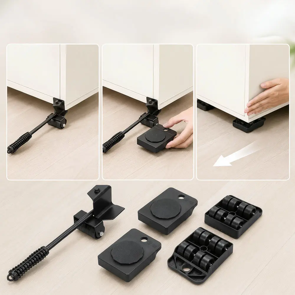 Ergonomic Furniture Moving Lifter Set Steel Roller Pads For Dongzhe Household Heavy Objects Transport Hand Tool Kit
