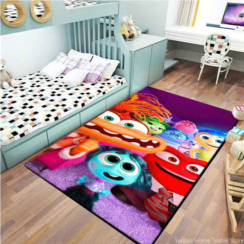 MINISO Disney Inside Out Printed Carpets for Living Room Kids Bedroom Sofa Baby Play Doormat Floor Home Decor Anti Slip Mat Rugs