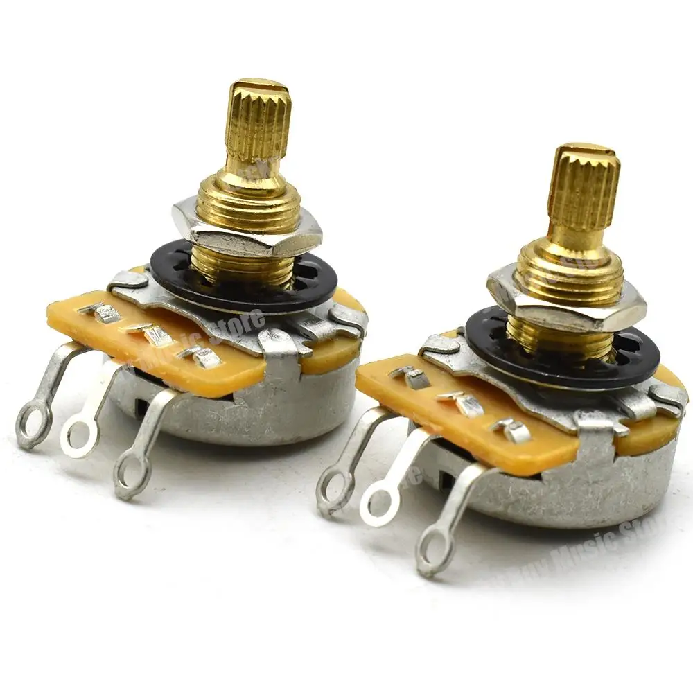 مقياس جهد حجم عمود النحاس للجيتار الكهربائي 10 قطع من النحاس النقي مقياس جهد الجيتار A500K A250K B500K B250K #2