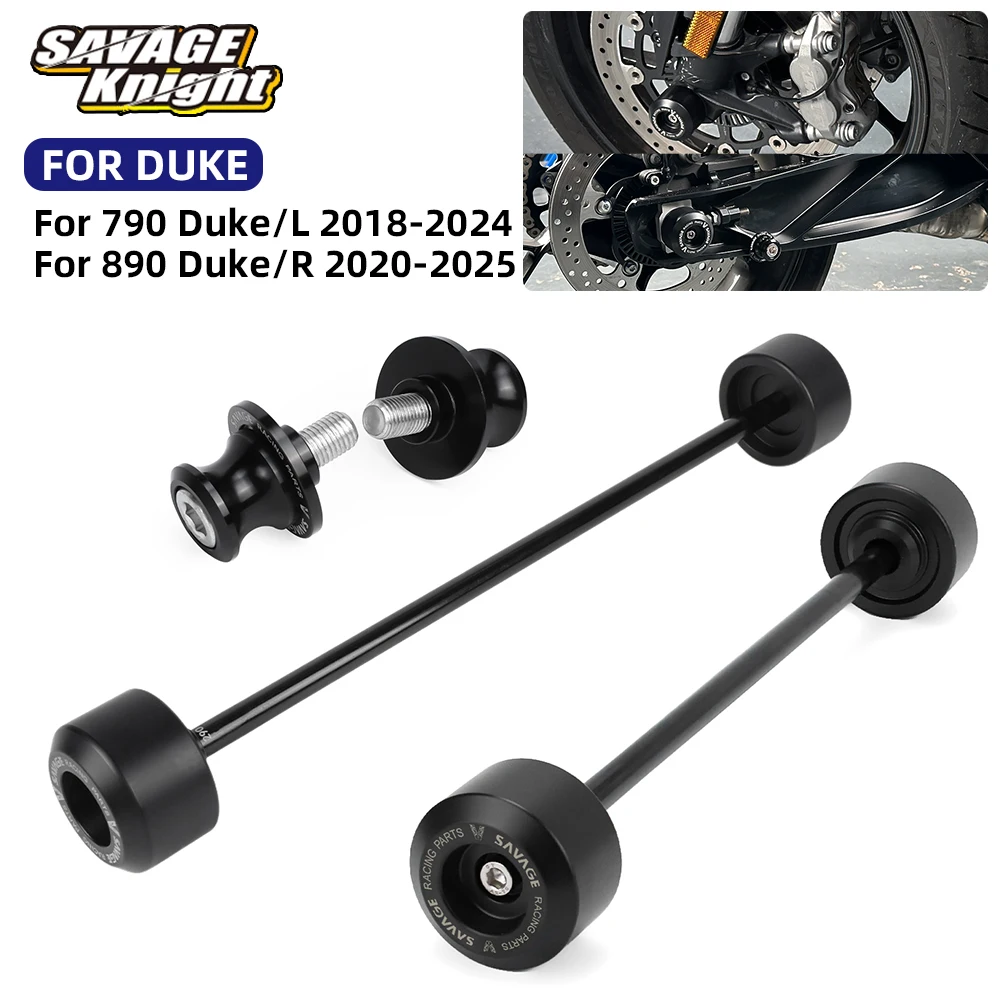

Motorcycle Fork Axle Swingarm Wheel Crash Sliders For 790 Duke 890 Duke /R /L 2018-2025 Wheel Slider Spools Stand Bobbin Screws